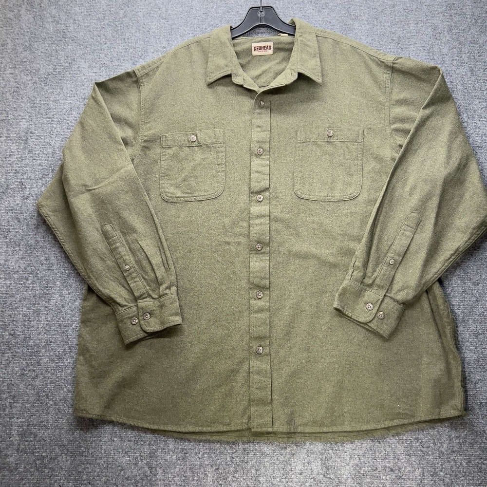 AmericaWare Men's Button Up Flannel Twill Size 3XL Green